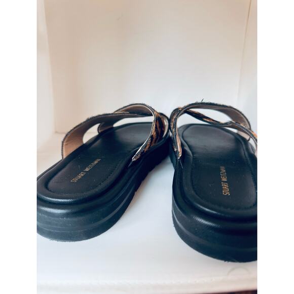 Stuart Weitzman Shoes  Elodie Cross Lug Slide Sandal In Leopard Print size 7 - Picture 6 of 7